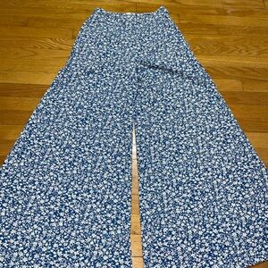 SHEIN Navy Floral Print Pants